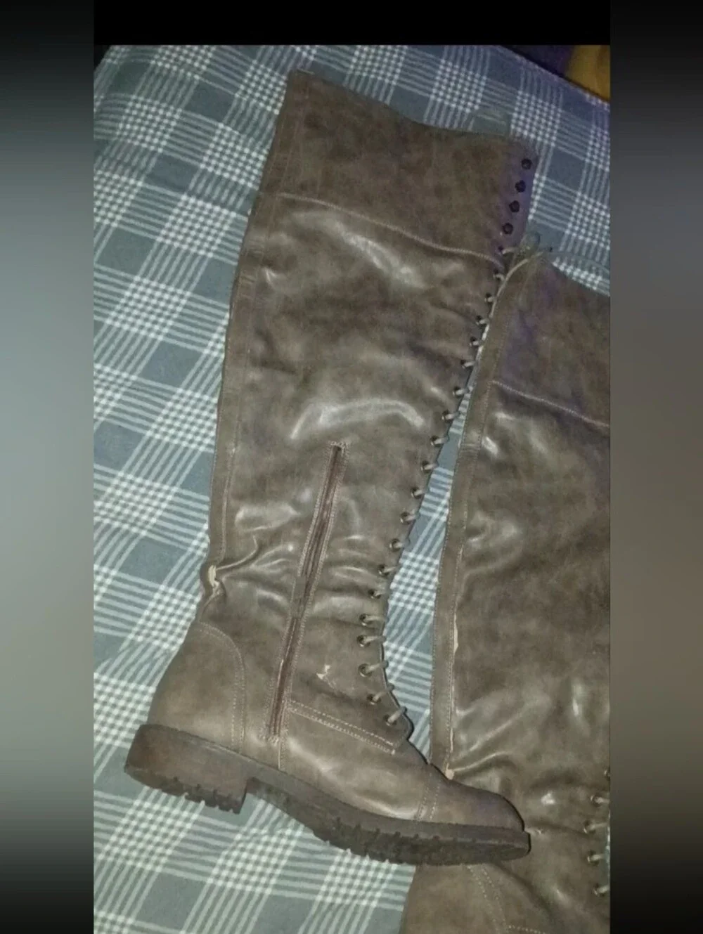 Women's Brown Lace-Up Riding Boots